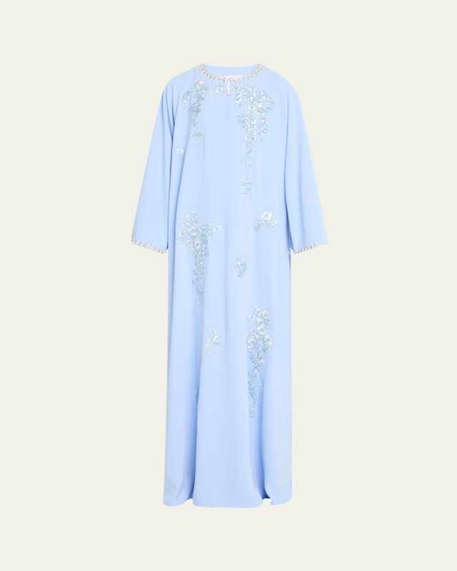 Embroidered Maxi Caftan Dress